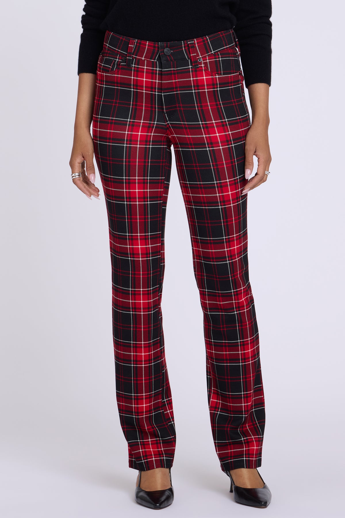NYDJ Marilyn Straight Pants In Ponte Knit - Passion for Plaid