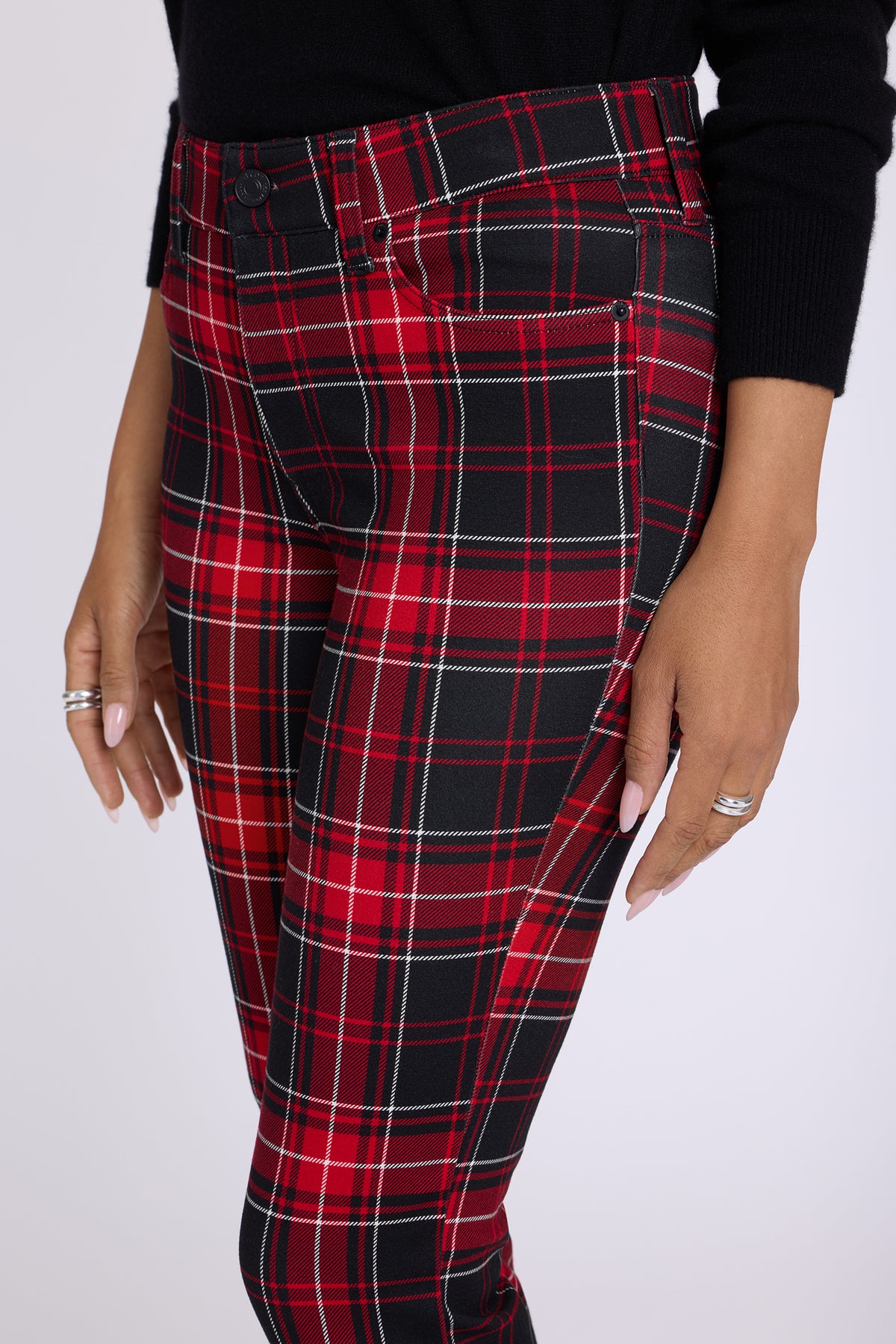 NYDJ Marilyn Straight Pants In Ponte Knit - Passion for Plaid