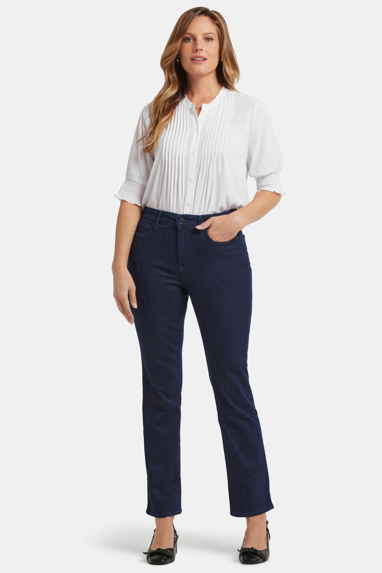 NYDJ Ellison Straight Jeans With High Rise - Rinse