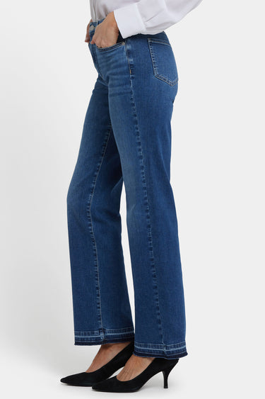 NYDJ Bailey Relaxed Straight Jeans With High Rise And Released Hems - Opera Blue