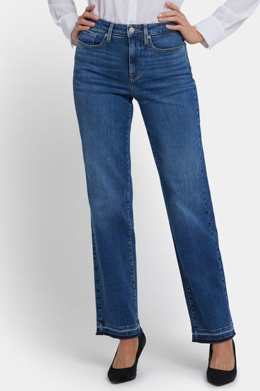NYDJ Bailey Relaxed Straight Jeans With High Rise And Released Hems - Opera Blue
