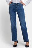 NYDJ Bailey Relaxed Straight Jeans With High Rise And Released Hems - Opera Blue
