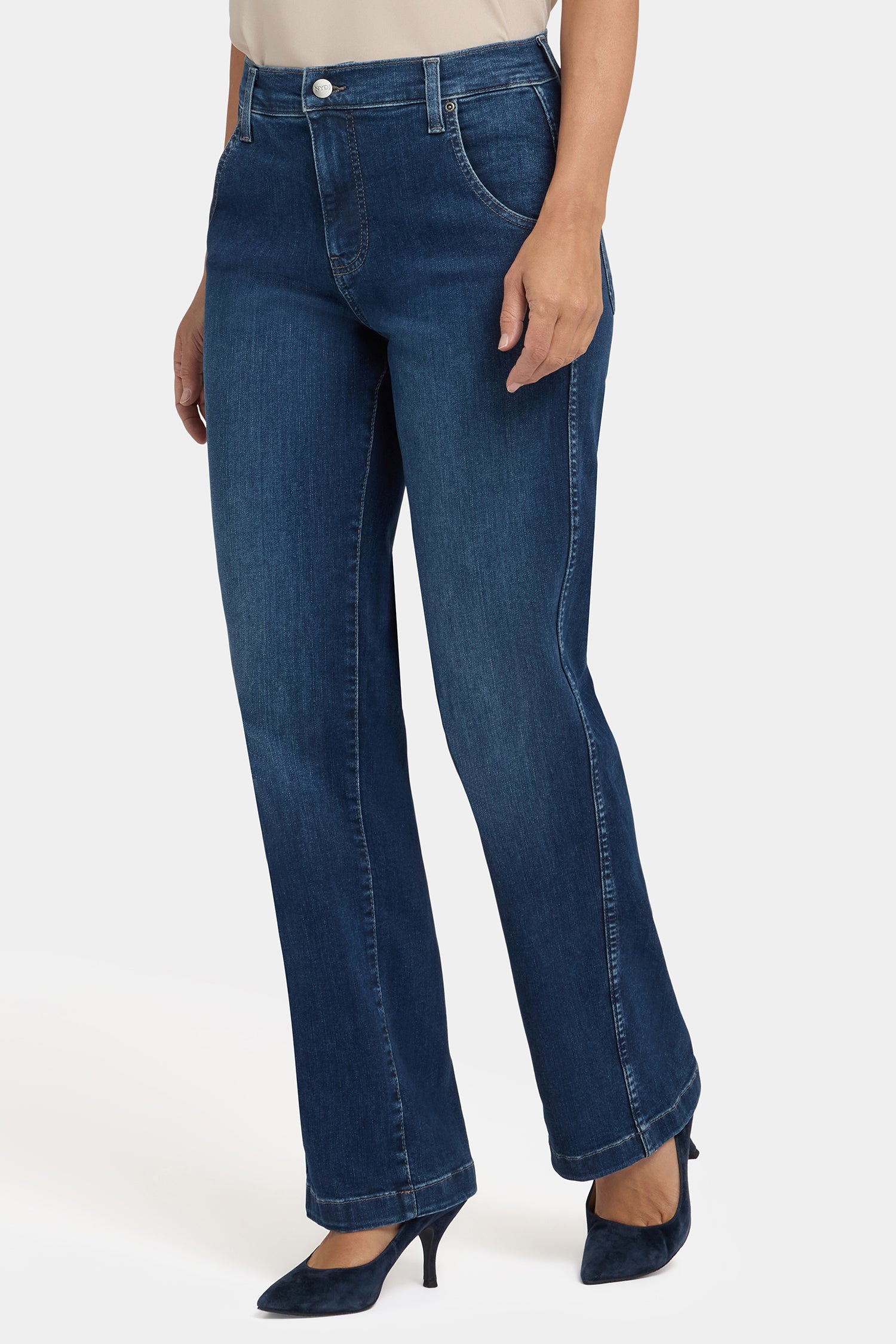 NYDJ Brooke Loose Straight Jeans With Super High Rise - Louvre Sapphire