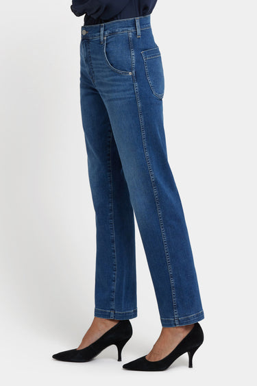 NYDJ Brooke Loose Straight Jeans With Super High Rise - Opera Blue