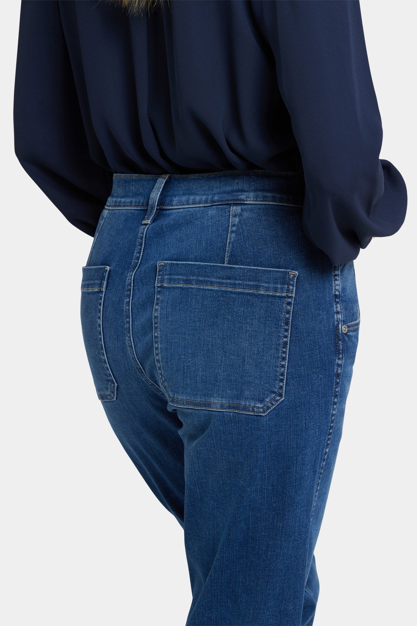 NYDJ Brooke Loose Straight Jeans With Super High Rise - Opera Blue