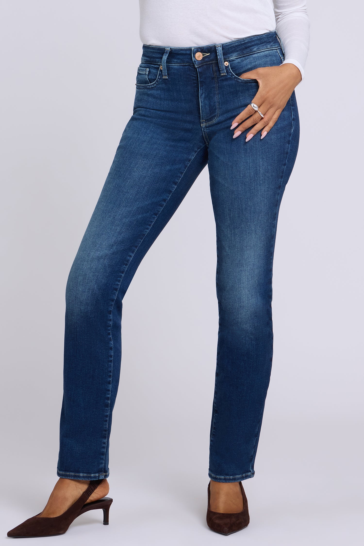 NYDJ Marilyn Straight Jeans  - Dahlia