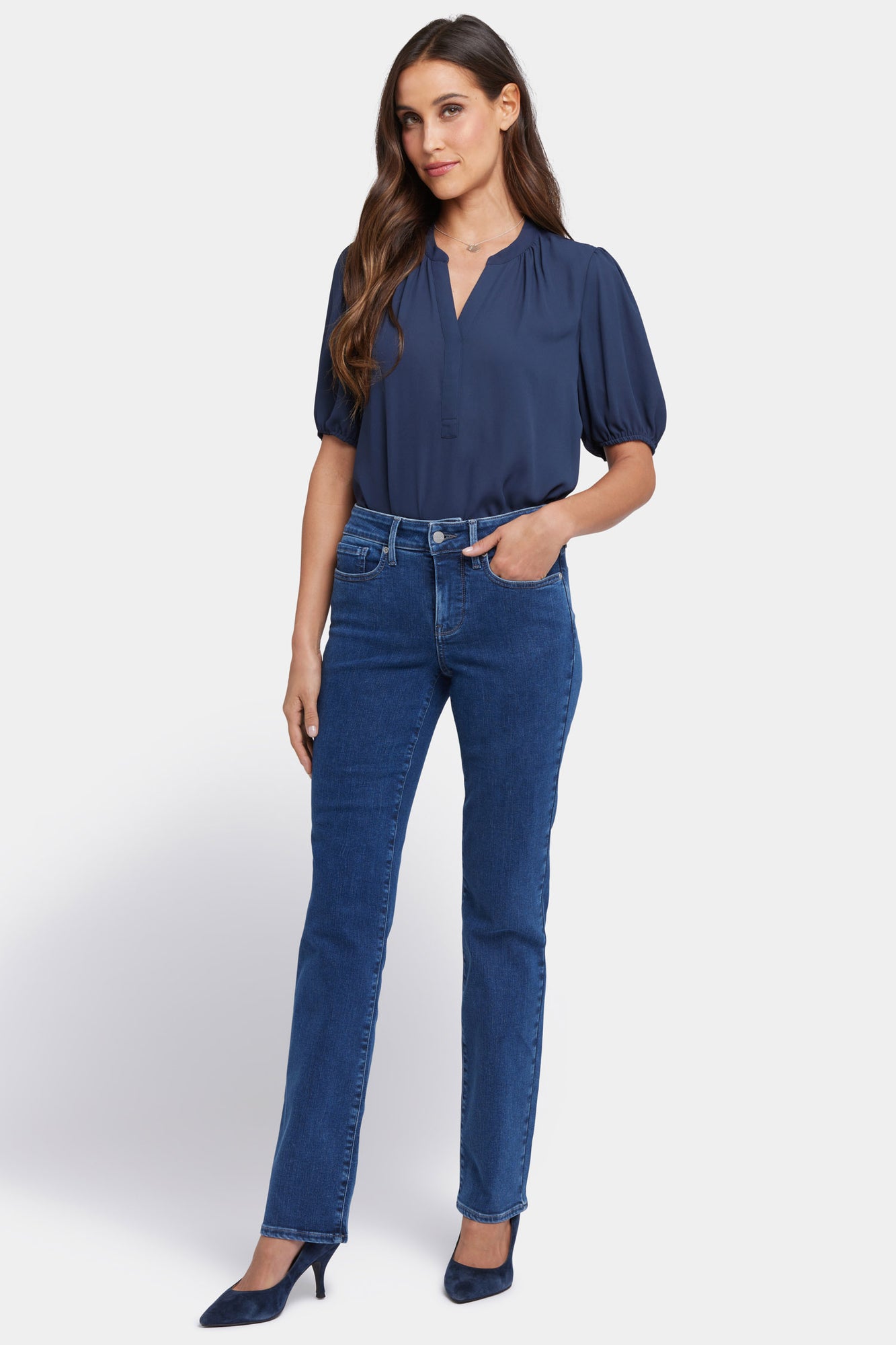 NYDJ Marilyn Straight Jeans  - Hollywood Indigo