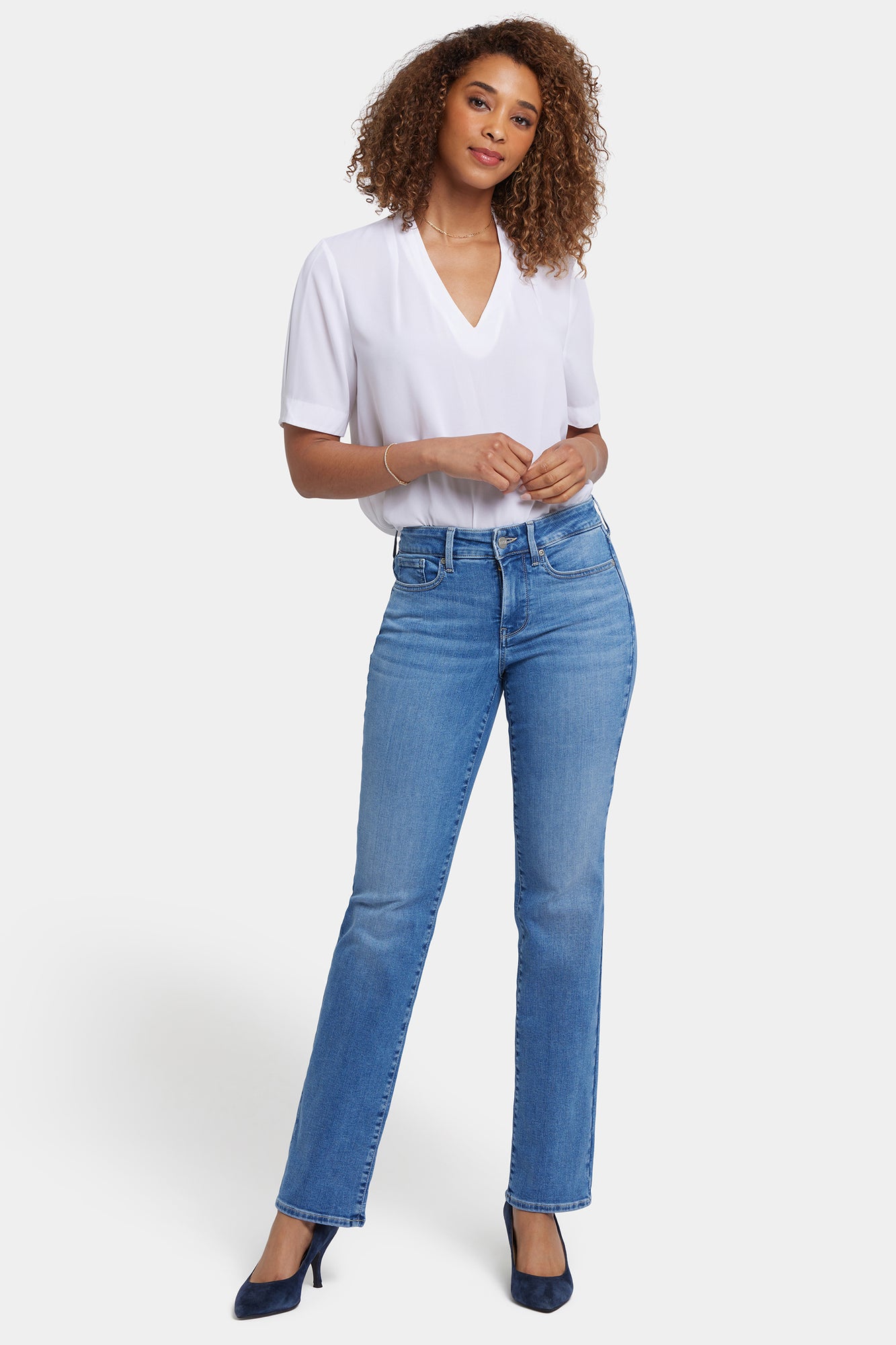 NYDJ Marilyn Straight Jeans  - Newport Sky