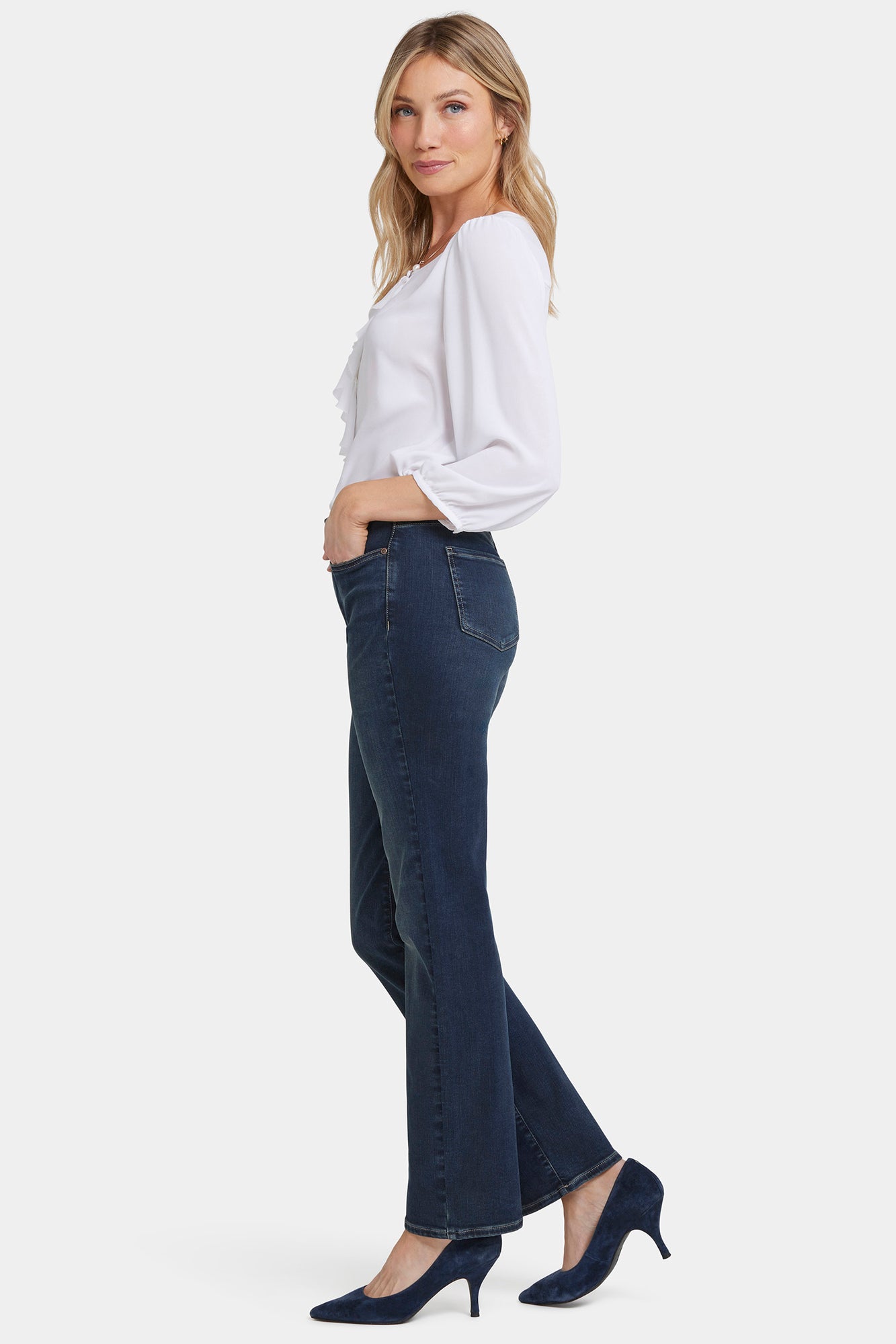 NYDJ Marilyn Straight Jeans In Long Inseam With High Rise - Presley