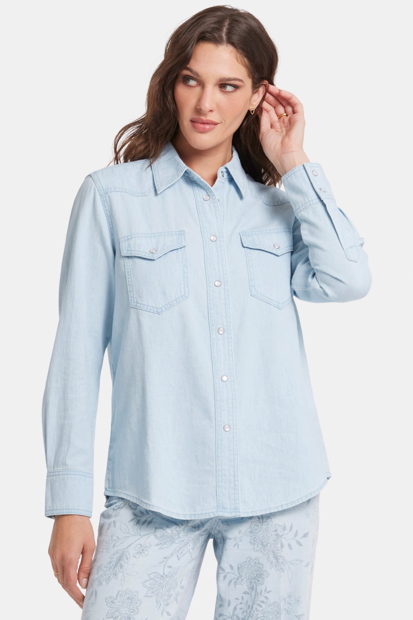 NYDJ Classic Denim Shirt  - Icy Lagoon