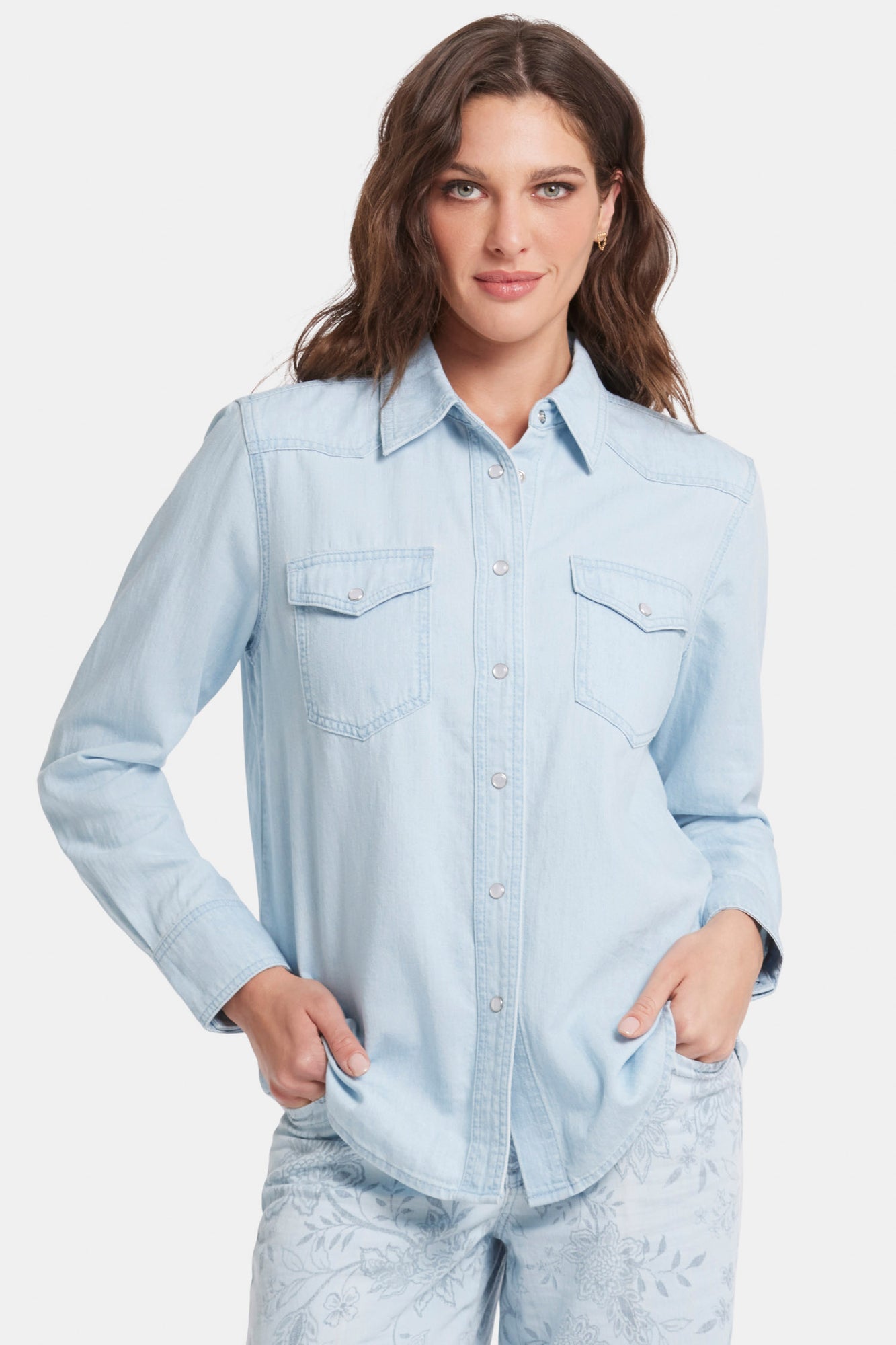 NYDJ Classic Denim Shirt  - Icy Lagoon