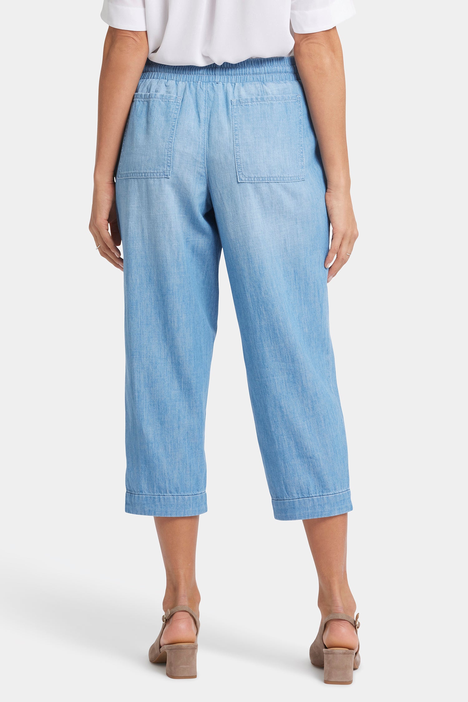 Relaxed Drawstring Cargo PullOn Pants Riviera Sky Blue NYDJ