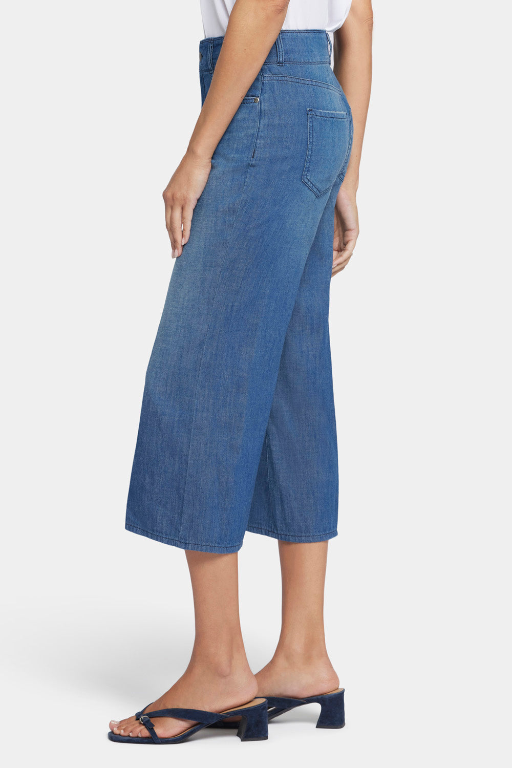 NYDJ Brigitte Wide Leg Capri Jeans With High Rise - Mission Blue