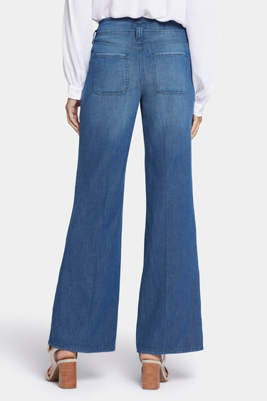 NYDJ Teresa Wide Leg Jeans With High Rise - Mission Blue