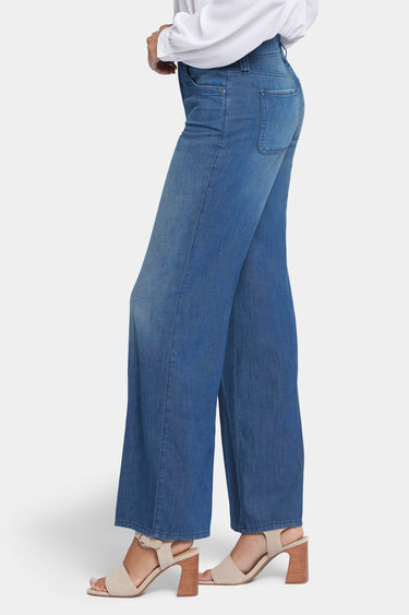 NYDJ Teresa Wide Leg Jeans With High Rise - Mission Blue