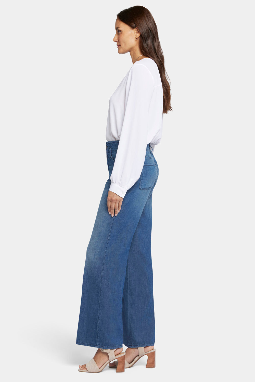 NYDJ Teresa Wide Leg Jeans With High Rise - Mission Blue