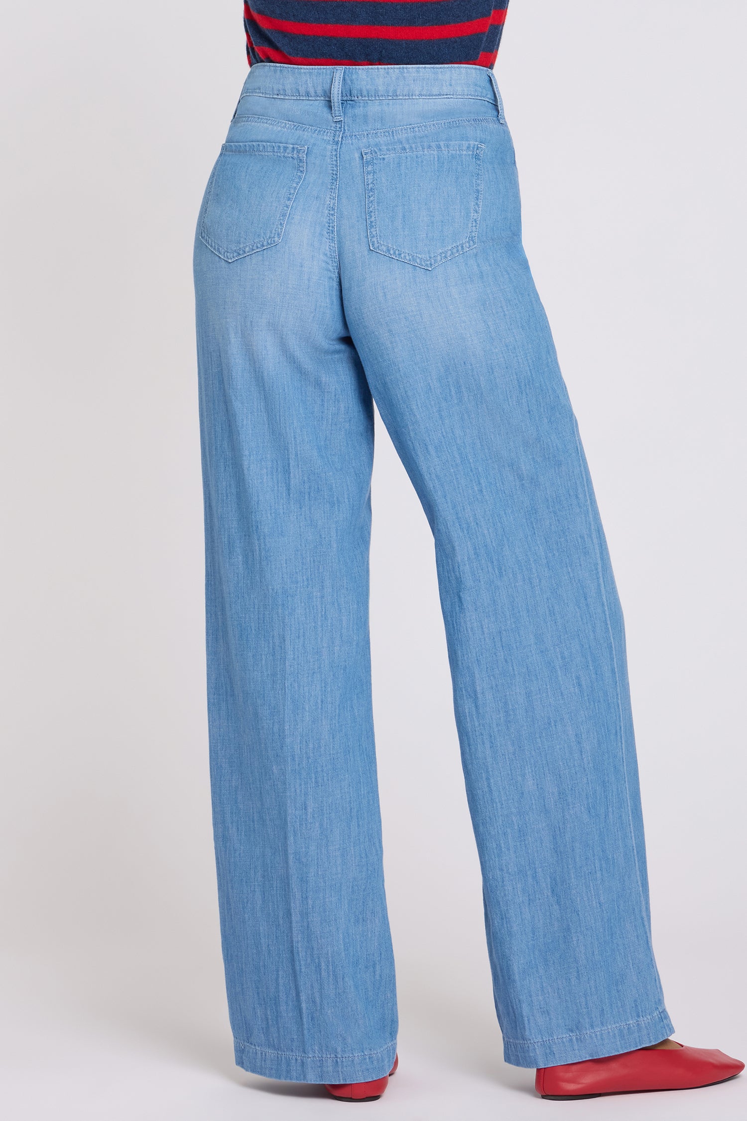 Teresa Wide Leg Jeans With Drawstring Waist - Riviera Sky Blue | NYDJ