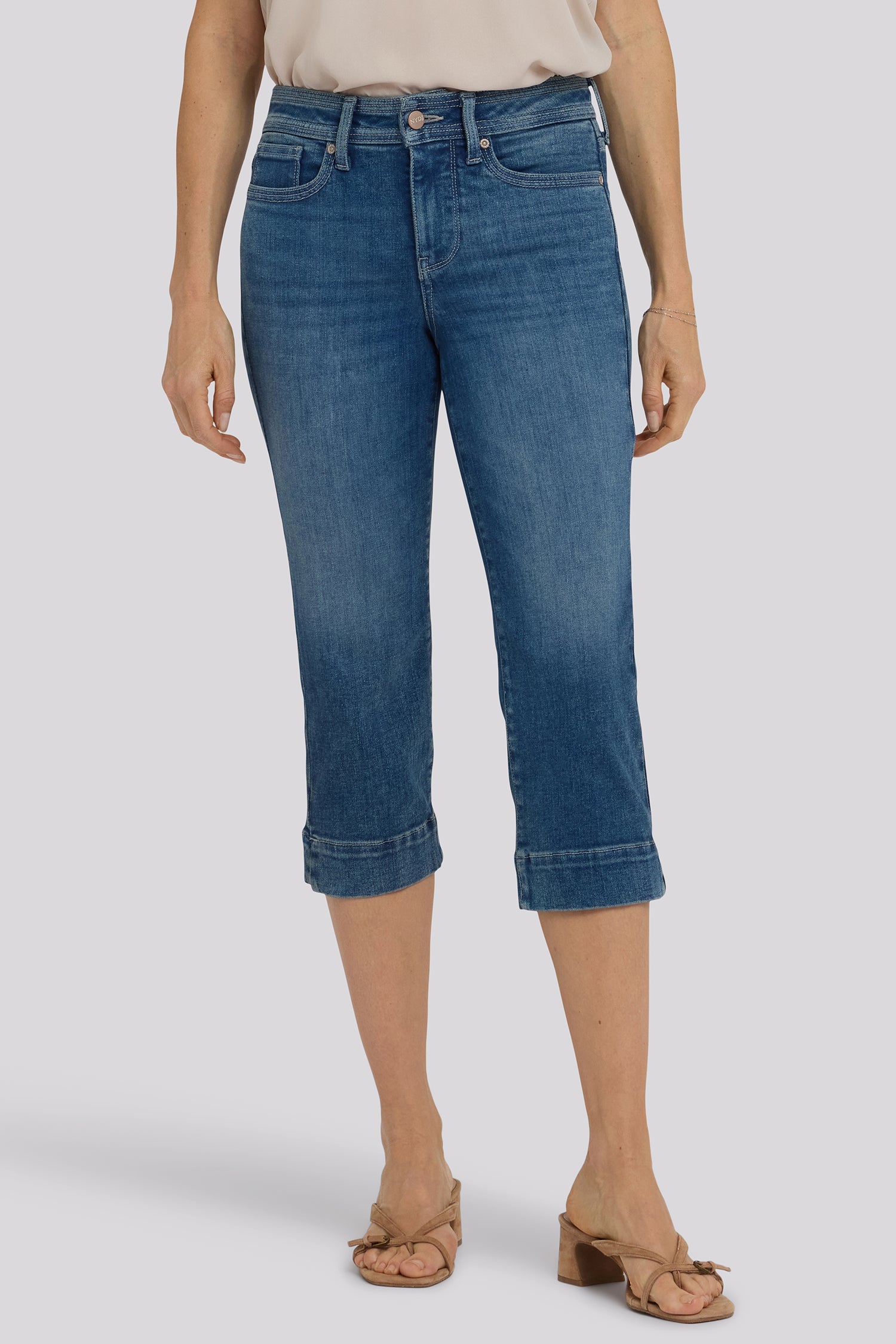 Marilyn Straight Crop Jeans In Re-New™ Denim With Triple Stitching