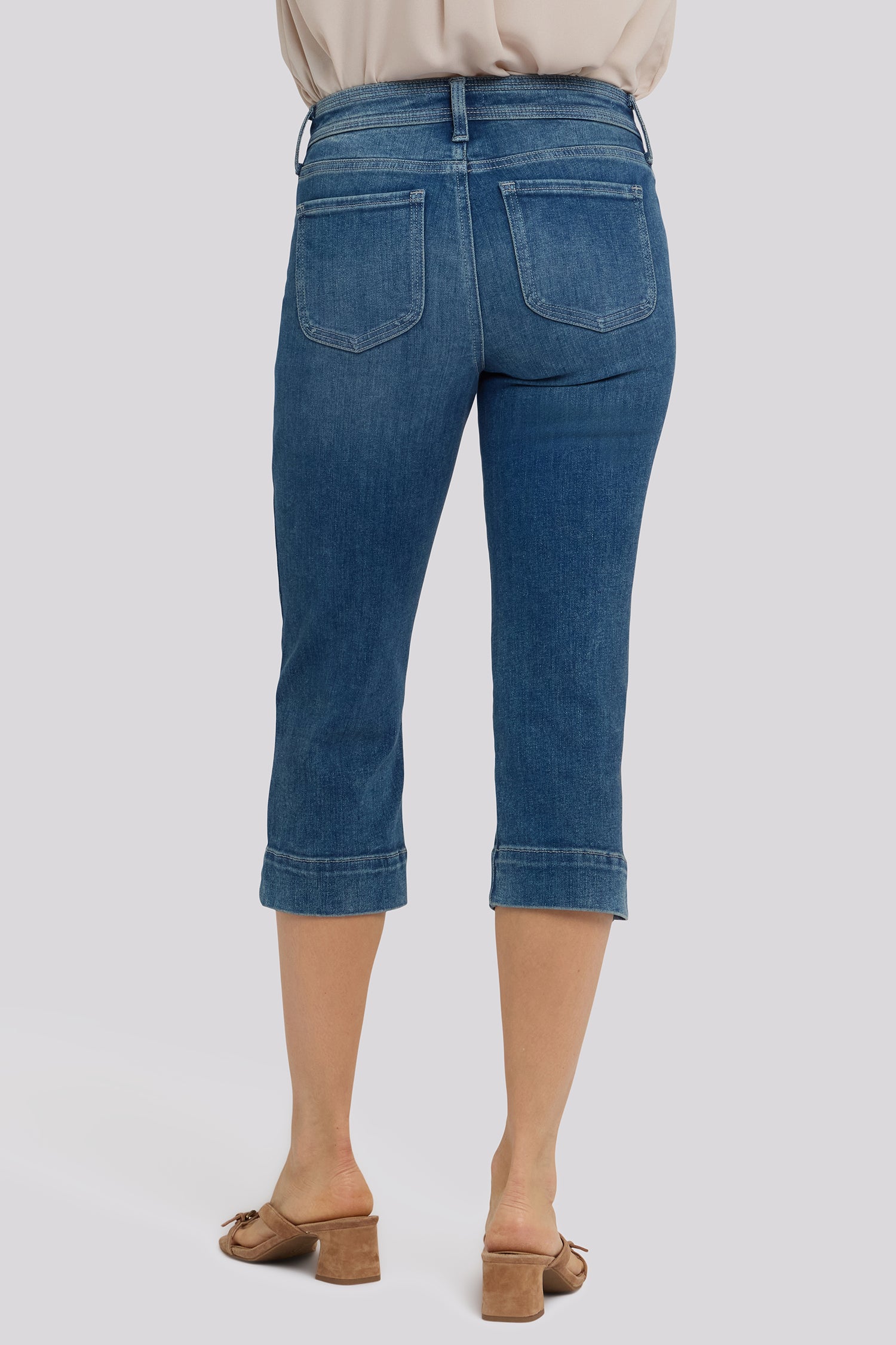 NYDJ Marilyn Straight Crop Jeans In Re-New™ Denim With Triple Stitching And Side Slits - Breezy Palms