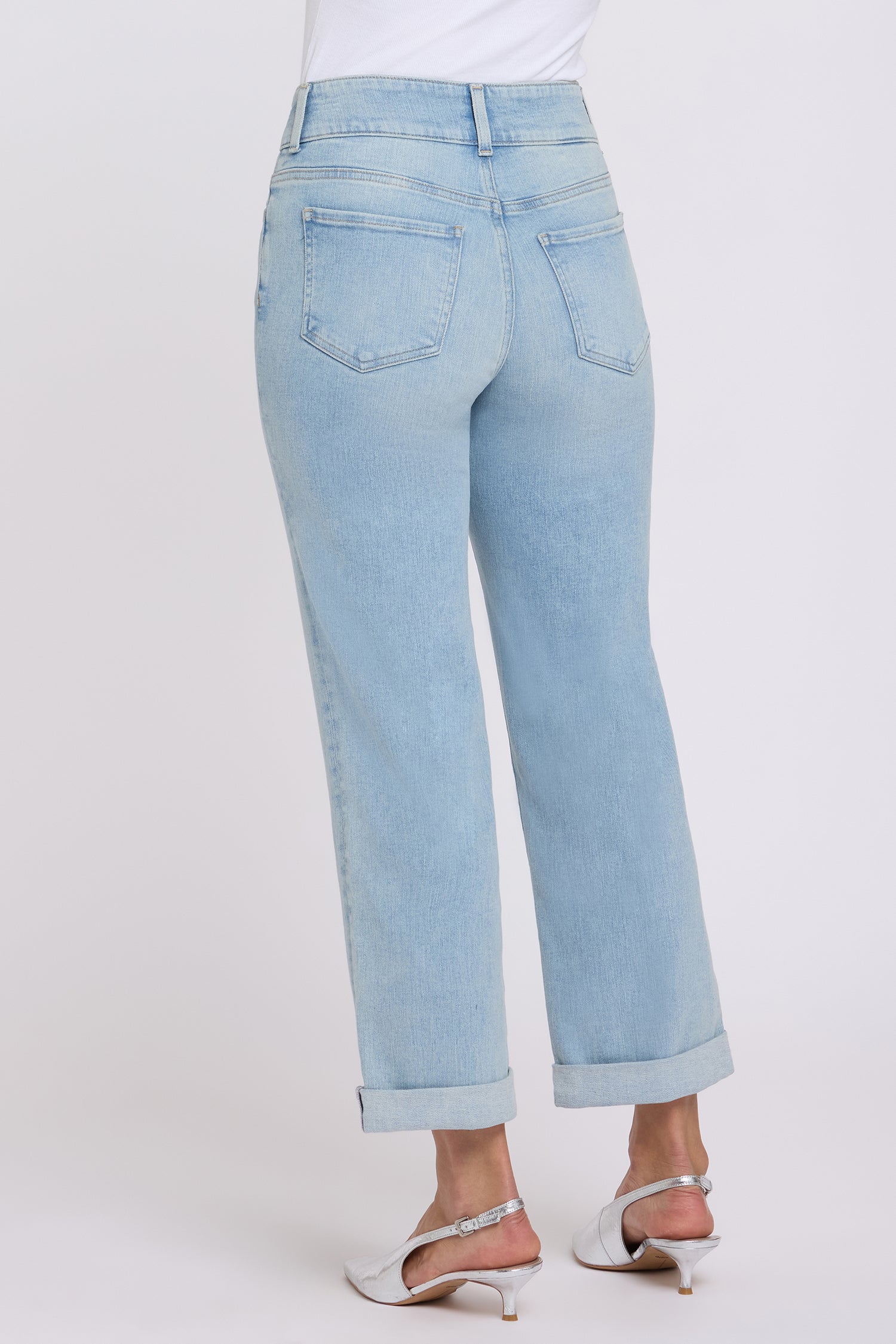 NYDJ Bailey Relaxed Straight Crop Jeans In Re-New™ Denim With High Rise And Roll Cuffs - Keys View
