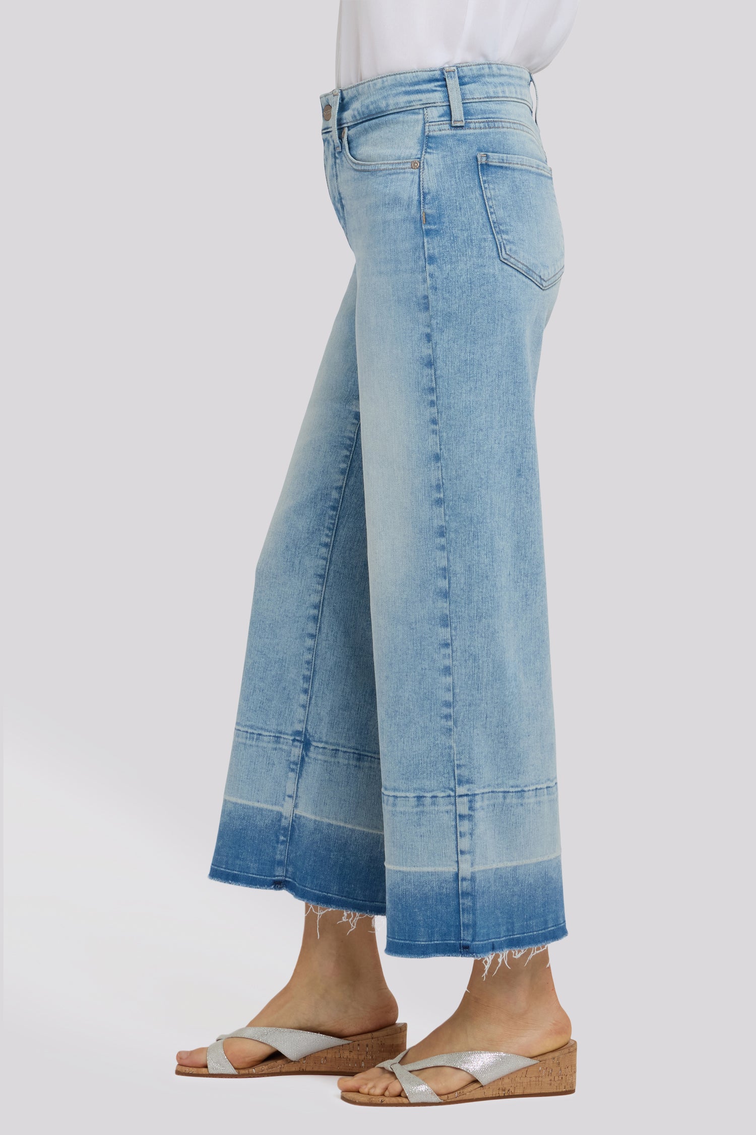 Teresa Wide Leg Ankle Jeans In Re-New™ Denim With Shadow Hems