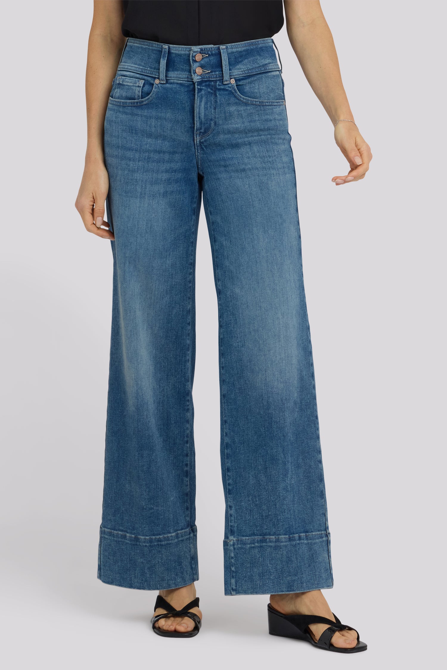 Teresa Wide Leg Jeans In Re-New™ Denim With Double-Button