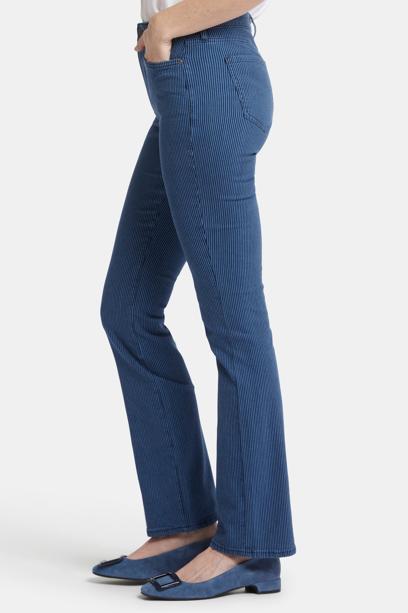 NYDJ Billie Mini Bootcut Jeans With High Rise - Icy Stripe