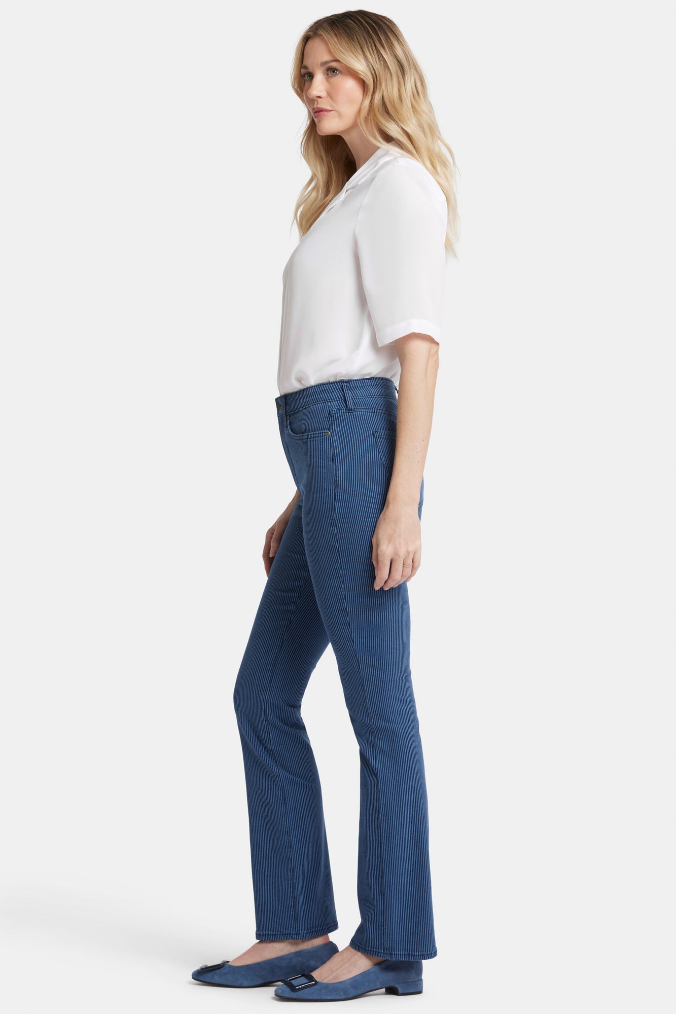 NYDJ Billie Mini Bootcut Jeans With High Rise - Icy Stripe