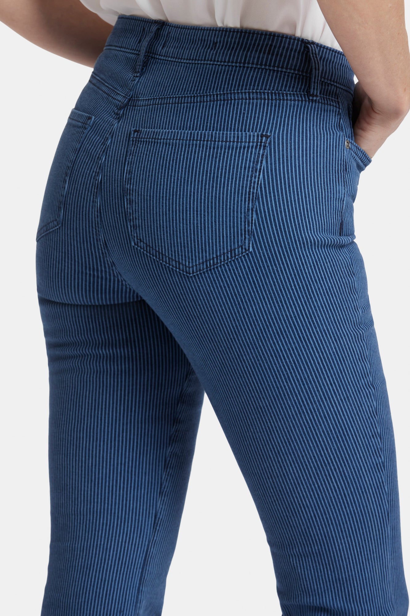 NYDJ Billie Mini Bootcut Jeans With High Rise - Icy Stripe