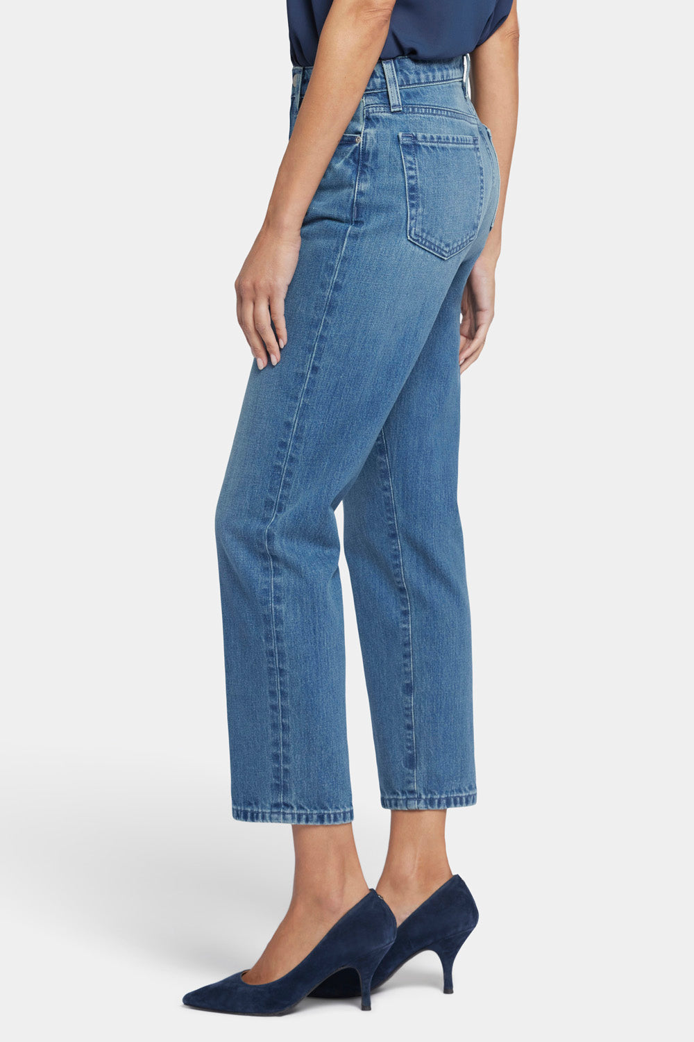 NYDJ Charlotte Relaxed Jeans In Rigid Denim With Super High Rise - Blue Island