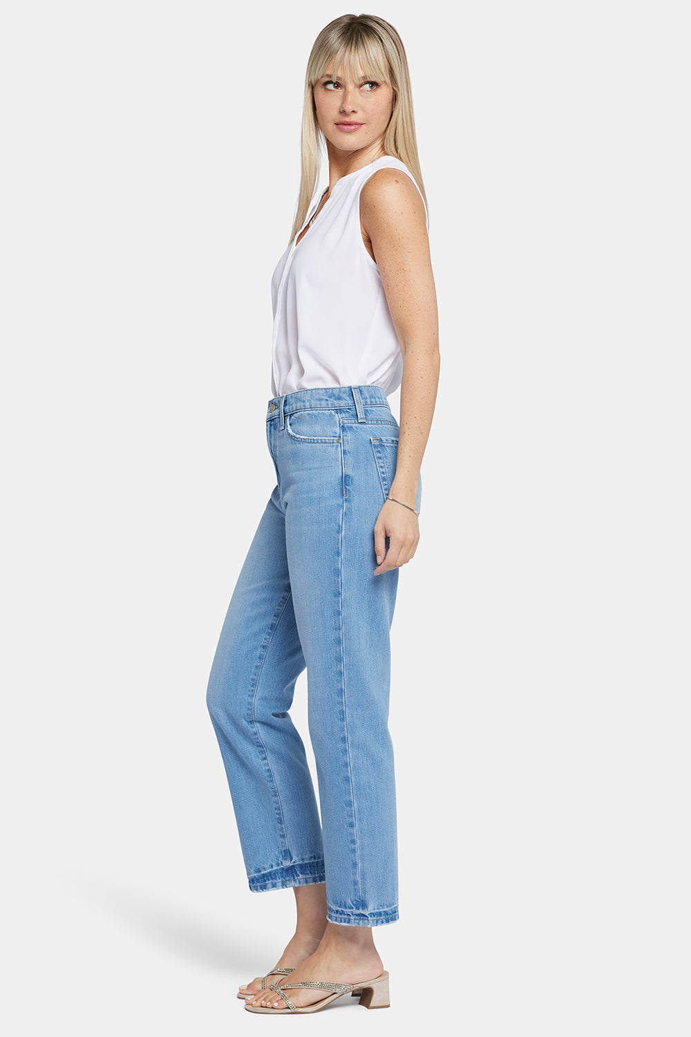 NYDJ Charlotte Relaxed Jeans In Rigid Denim With Super High Rise - Riviera Sky