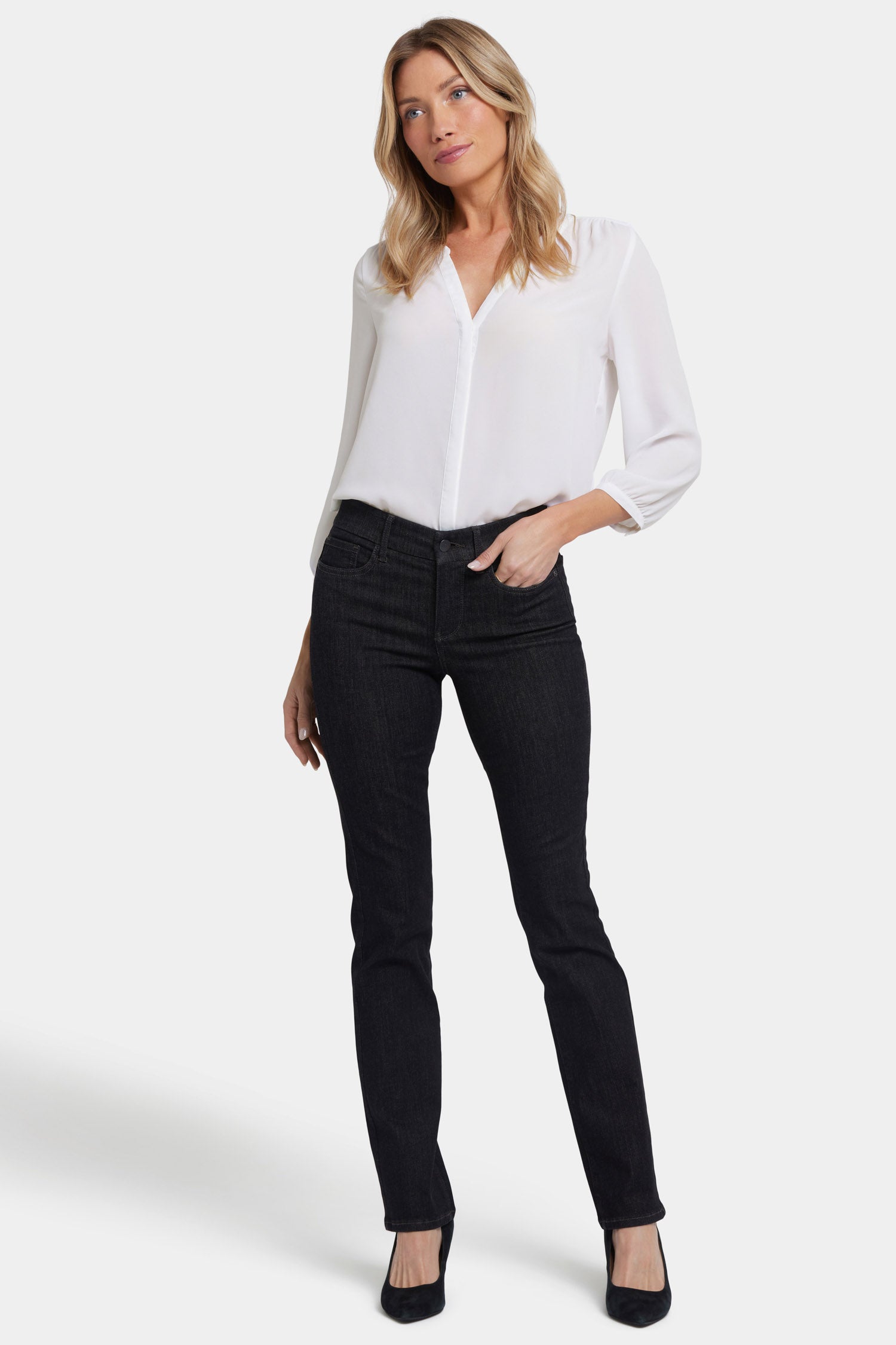 Waist-Match™ Marilyn Straight Jeans - Eternity Black | NYDJ