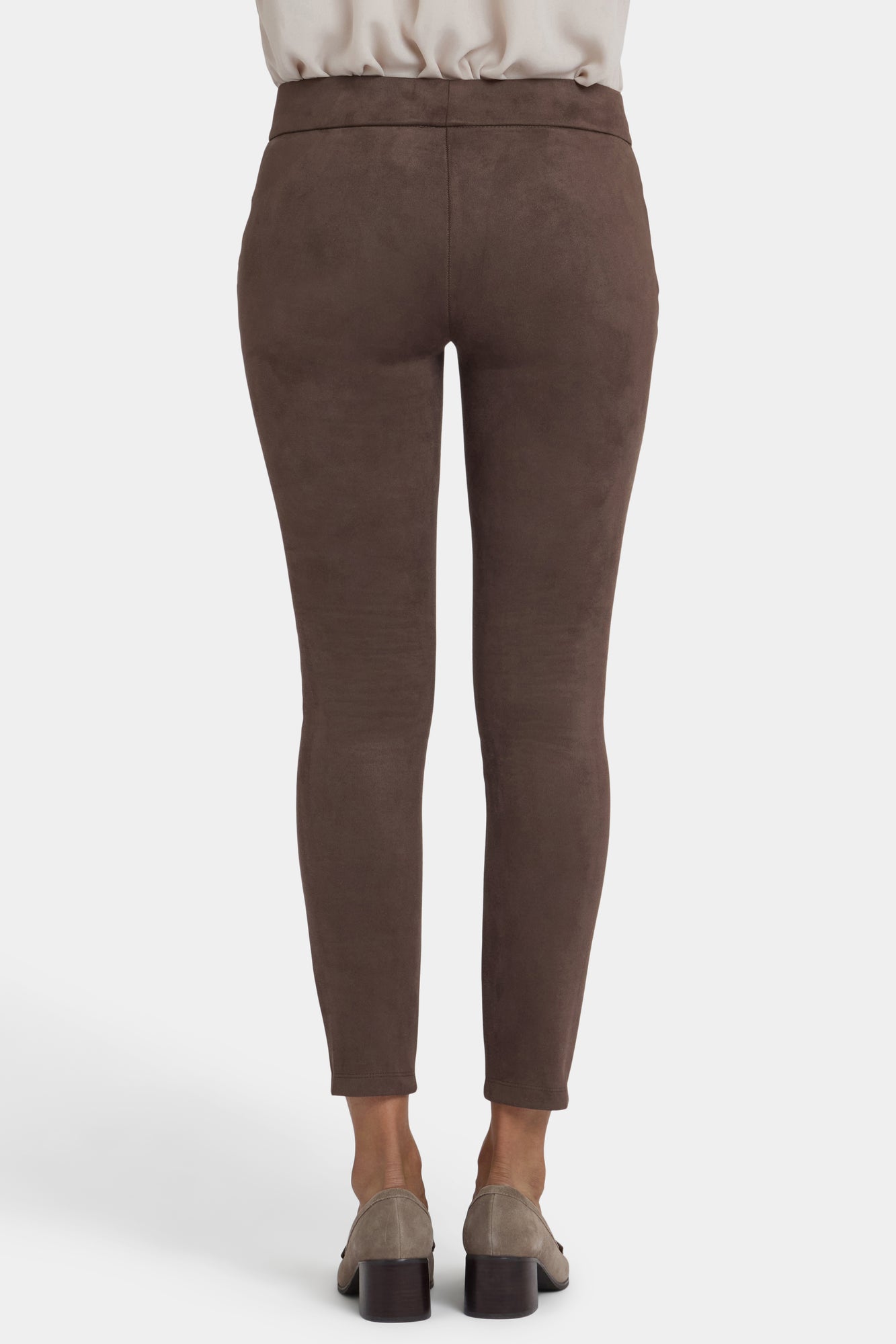 NYDJ Basic Legging Pants In Stretch Faux Suede - Coffee Bean