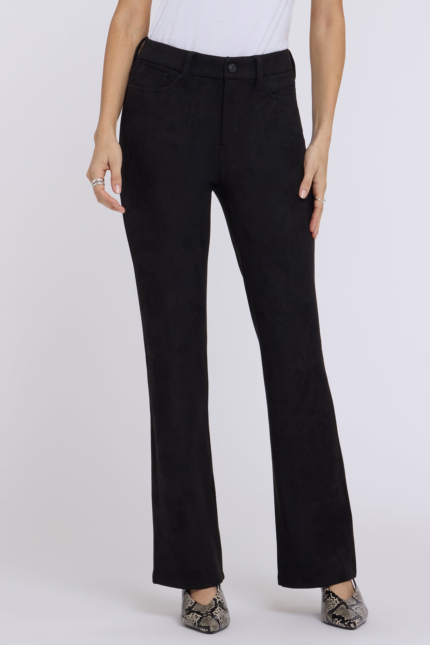 NYDJ Faux Suede Brooklyn Bootcut Pants Sculpt-Her™ Collection - Black