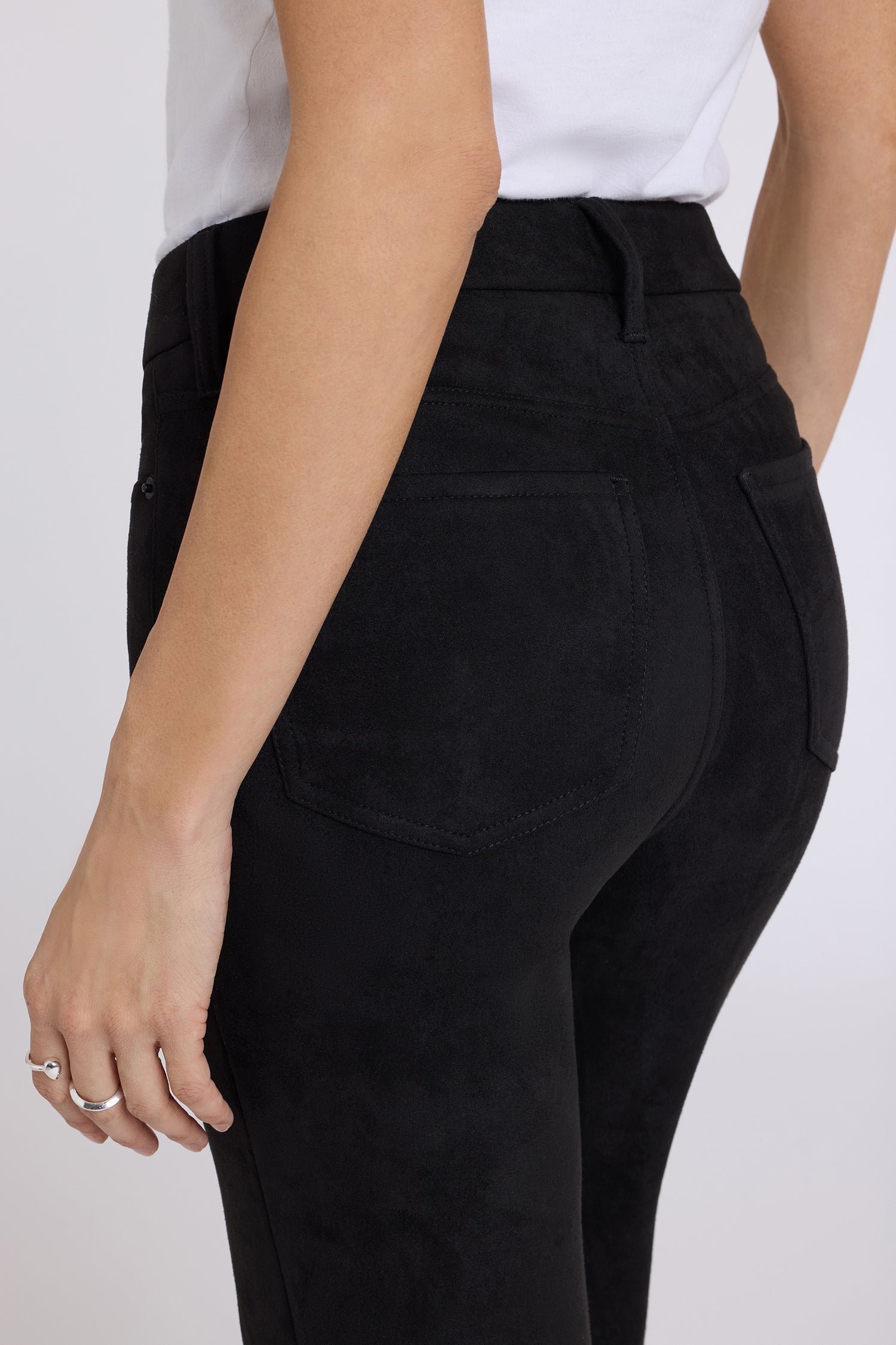NYDJ Faux Suede Brooklyn Bootcut Pants Sculpt-Her™ Collection - Black