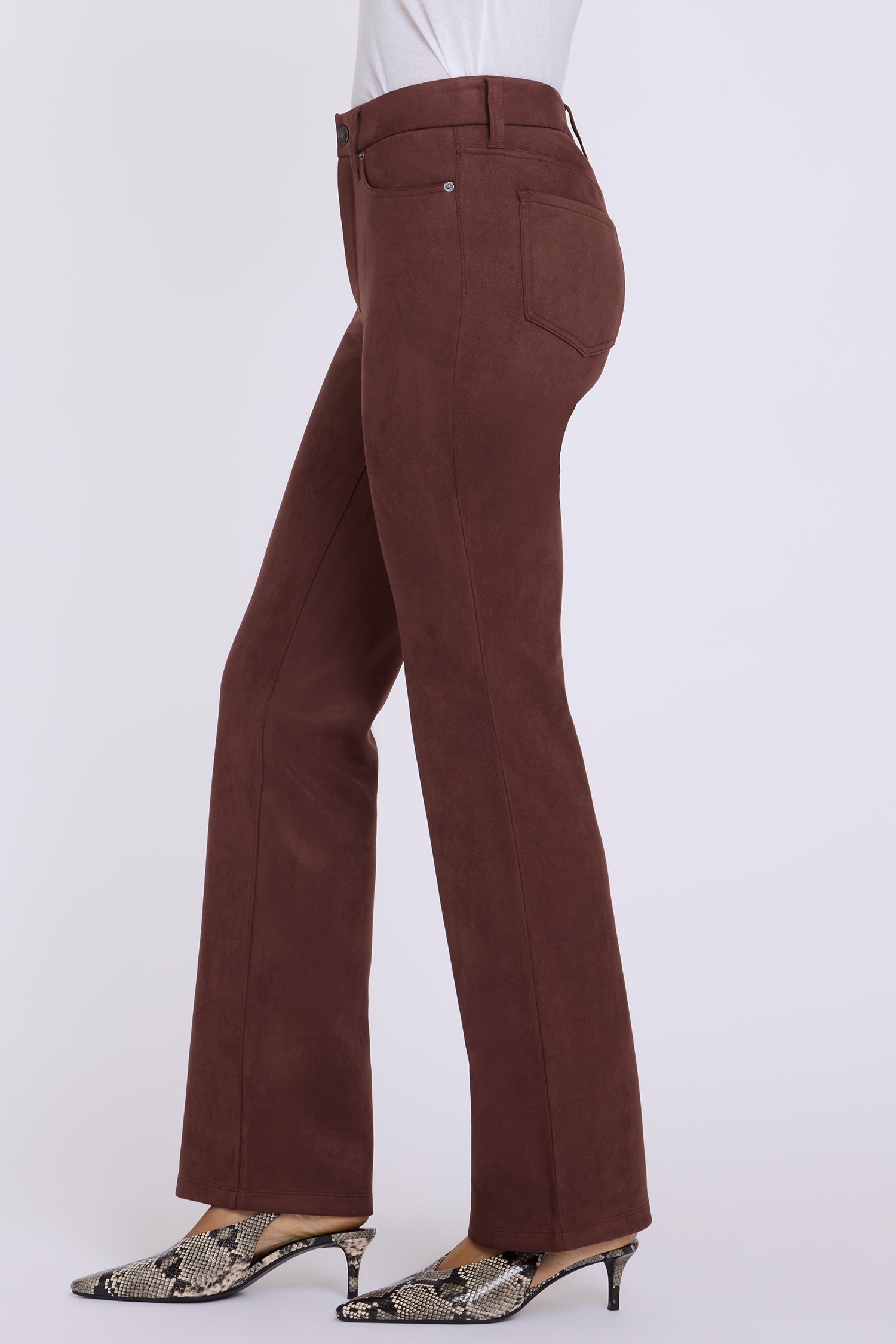 NYDJ Faux Suede Brooklyn Bootcut Pants Sculpt-Her™ Collection - Chocolate Fondant