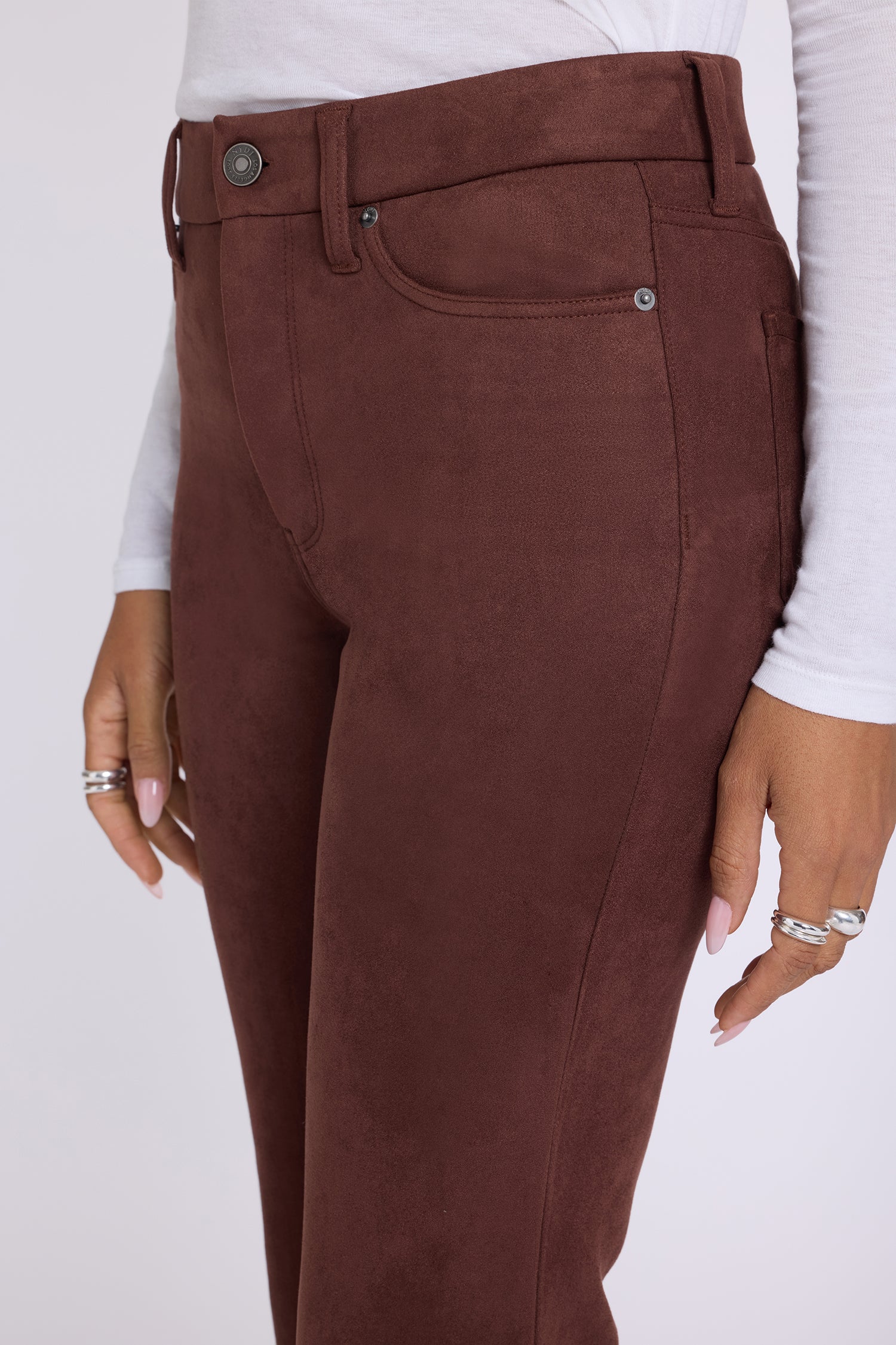 NYDJ Faux Suede Brooklyn Bootcut Pants Sculpt-Her™ Collection - Chocolate Fondant