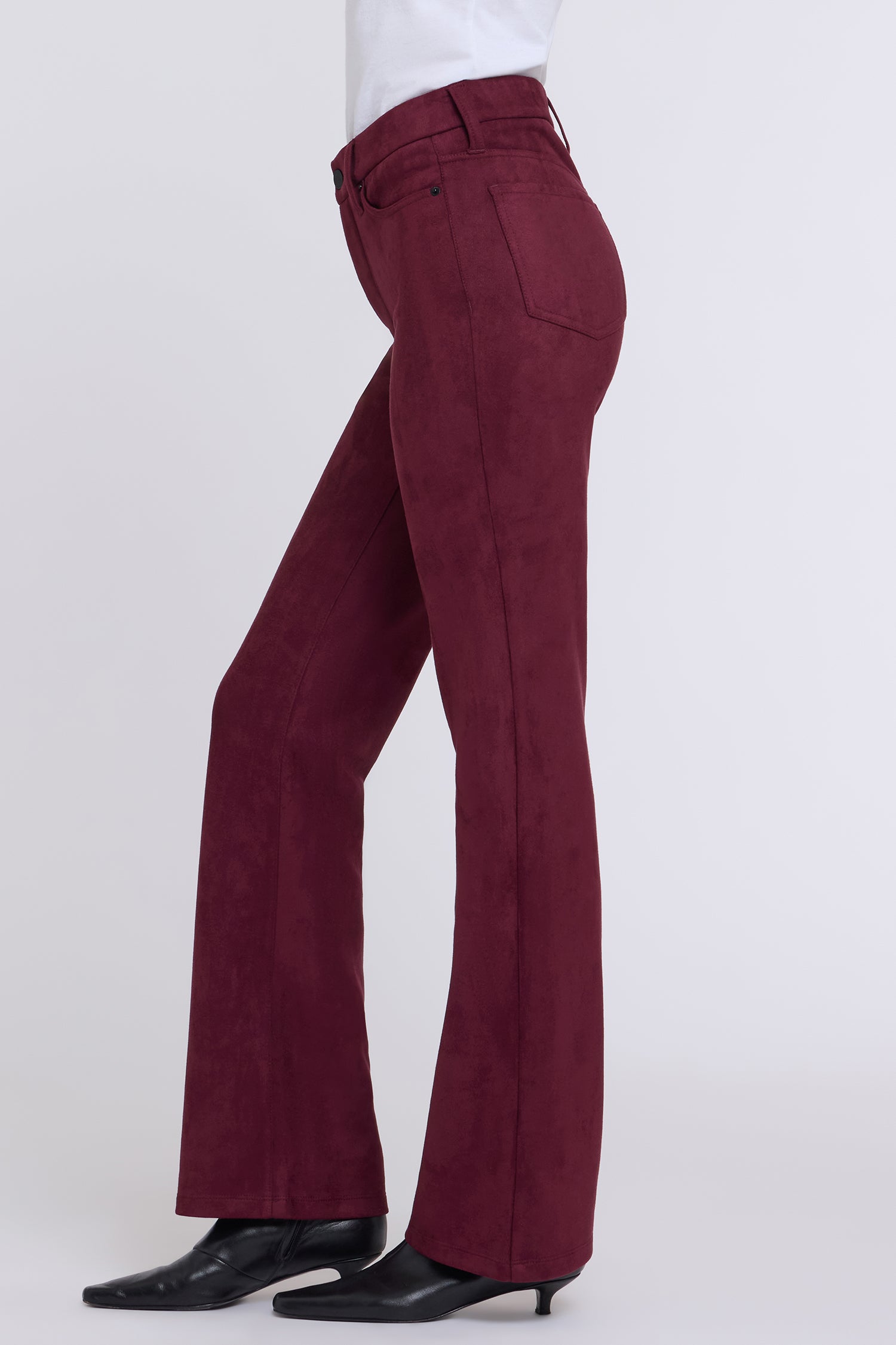 NYDJ Faux Suede Brooklyn Bootcut Pants Sculpt-Her™ Collection - True Burgundy