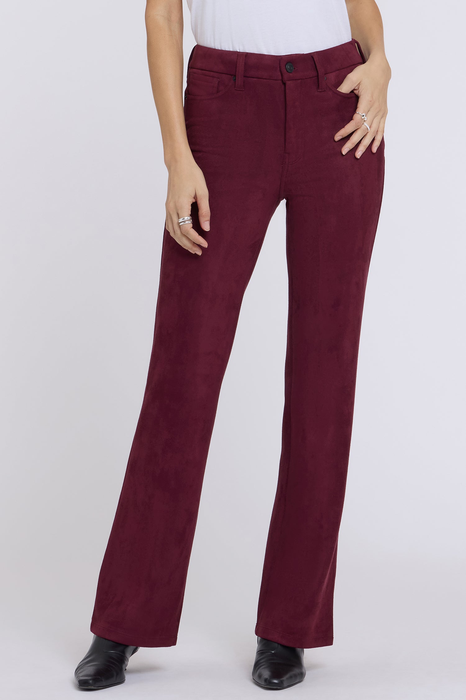 NYDJ Faux Suede Brooklyn Bootcut Pants Sculpt-Her™ Collection - True Burgundy