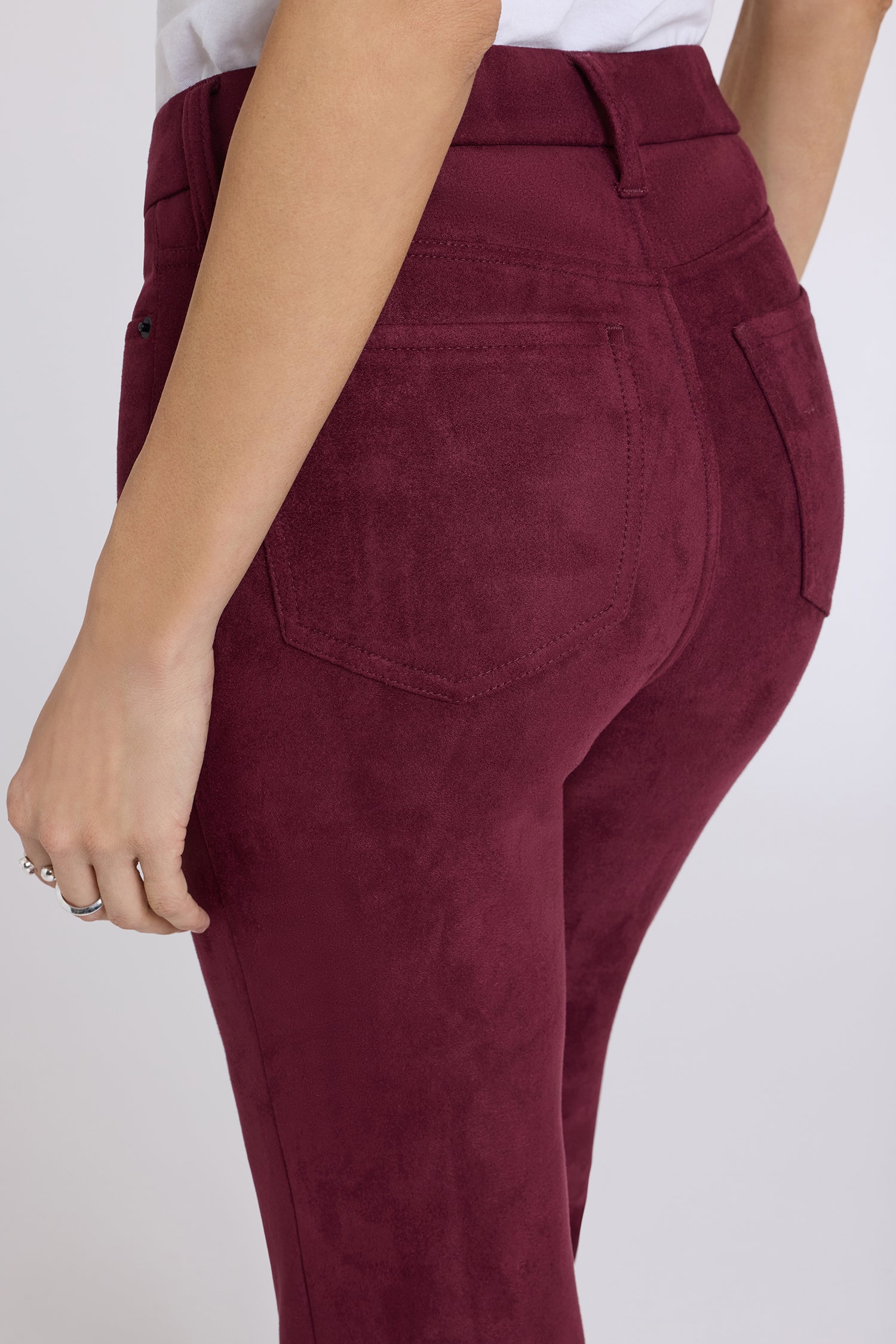 NYDJ Faux Suede Brooklyn Bootcut Pants Sculpt-Her™ Collection - True Burgundy