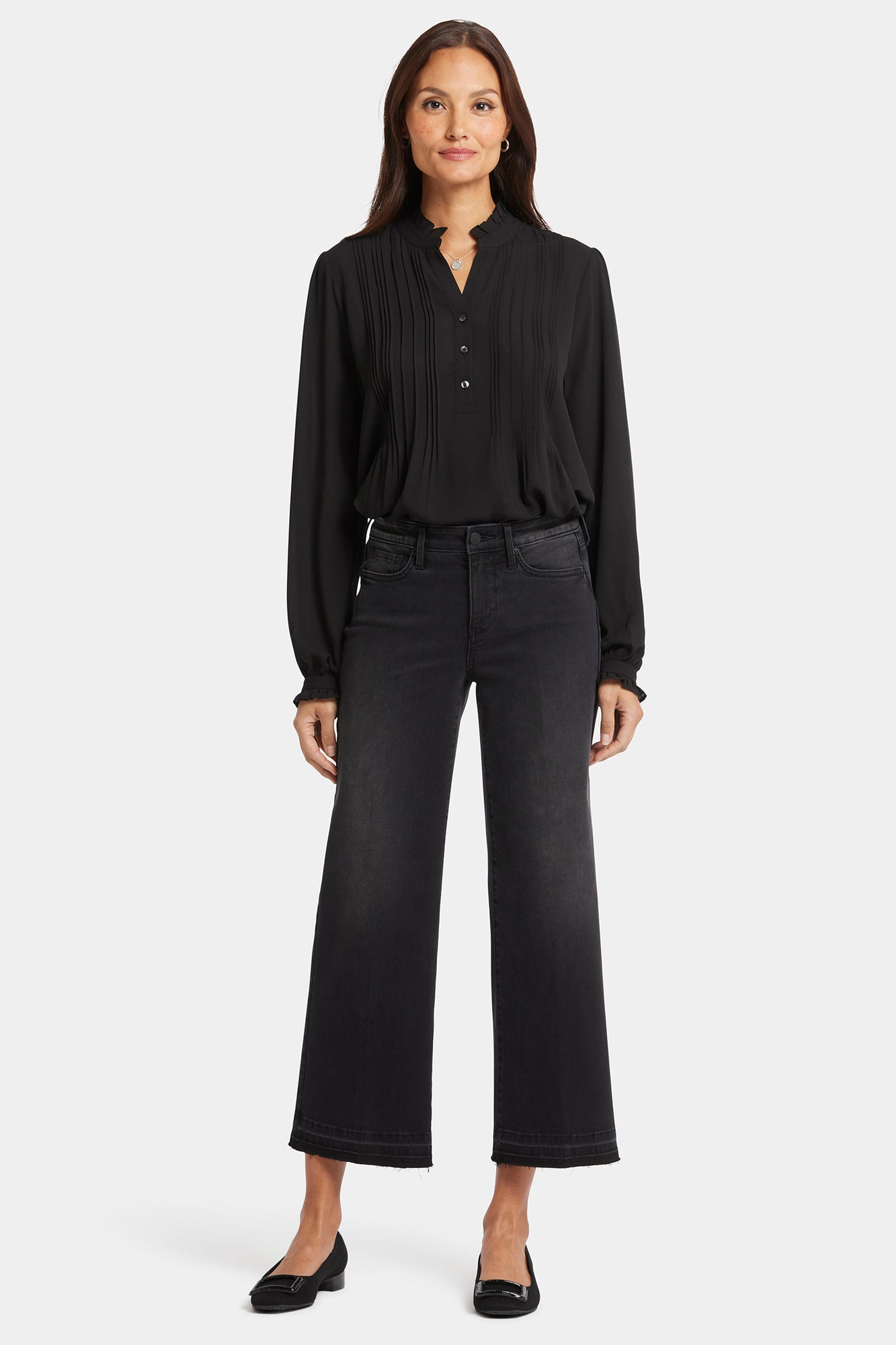 NYDJ Teresa Wide Leg Ankle Jeans With Released Hems - Crosswinds