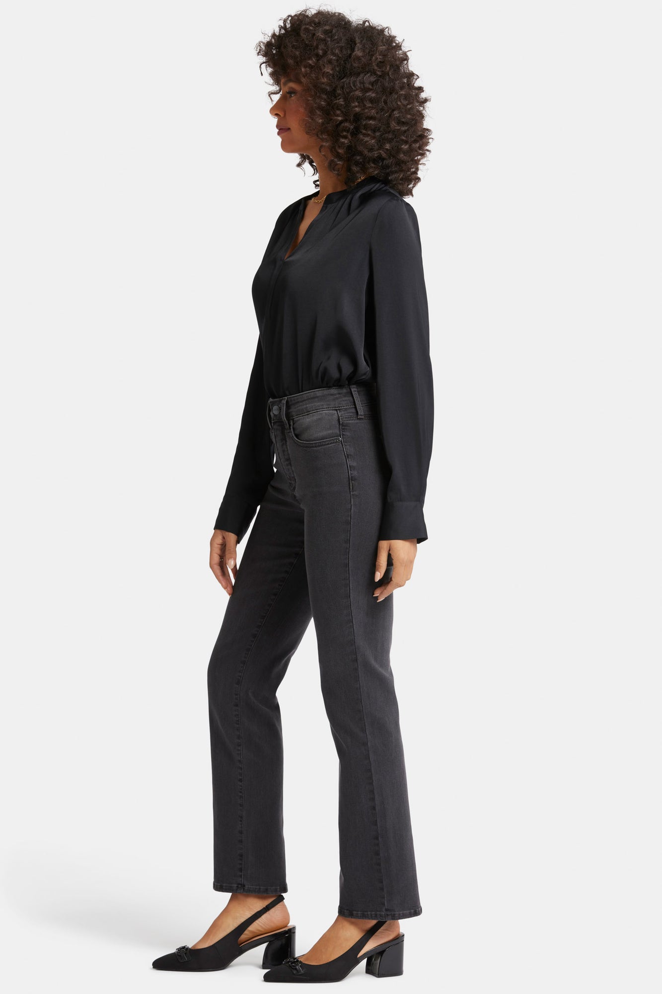 NYDJ Marilyn Straight Jeans In Long Inseam With High Rise - Cloud Stone