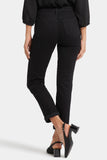 NYDJ Sheri Slim Ankle Jeans With Rolled Cheetah Cuffs - Black Rinse