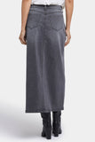 NYDJ High Rise Long Skirt In Leopard Print Denim With Center Front Slit - Wild Spirit