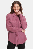 NYDJ Lauren Silk Blouse  - Crushed Berry