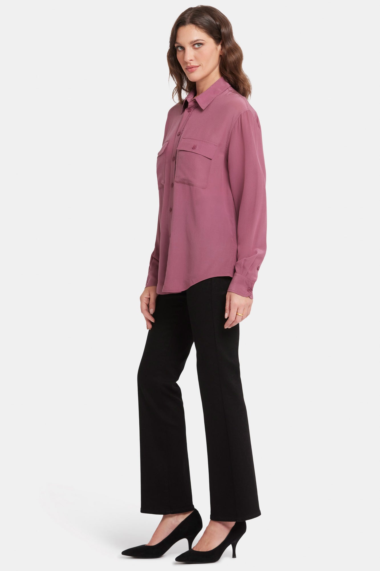 NYDJ Lauren Silk Blouse  - Crushed Berry