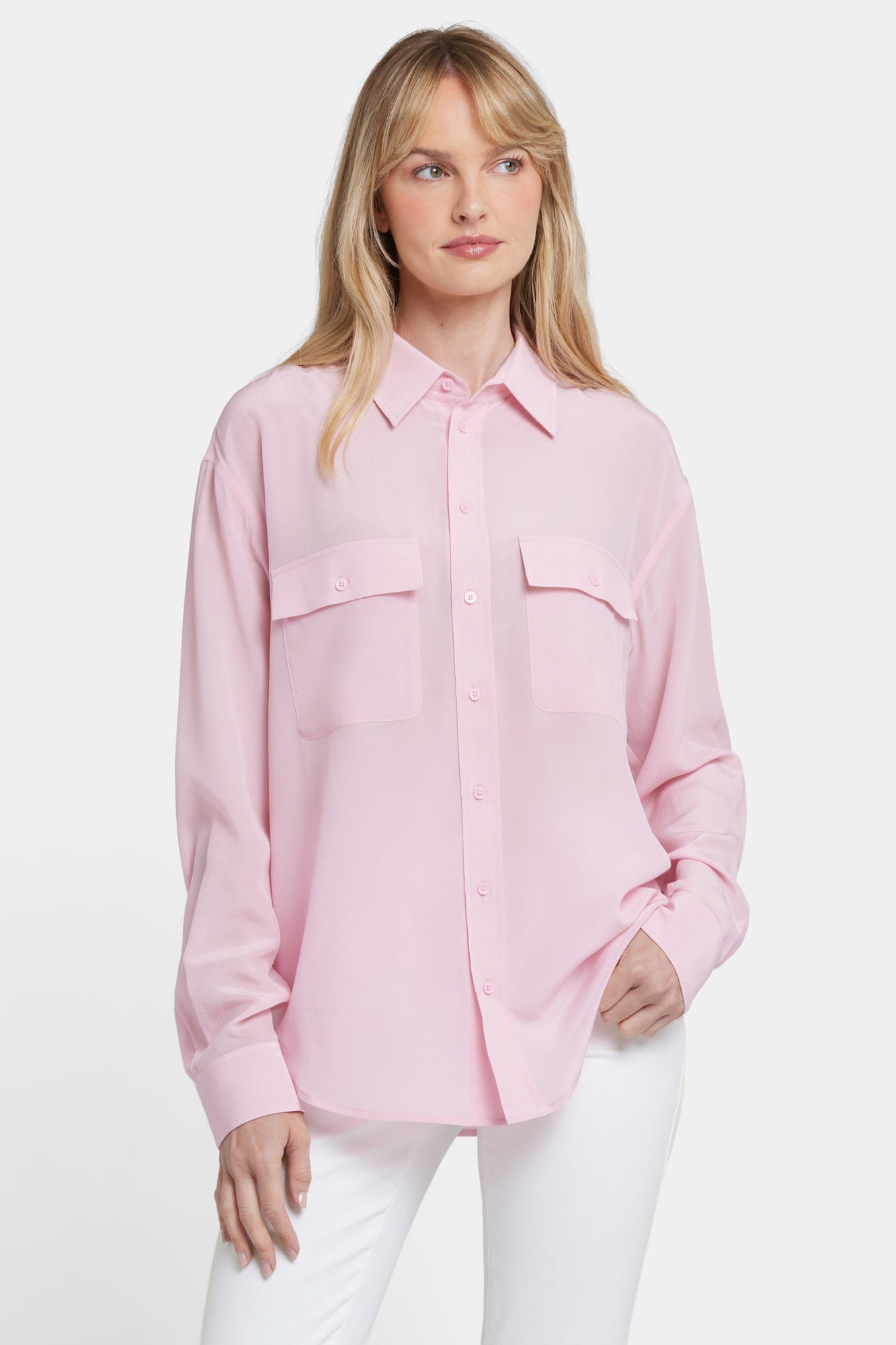 NYDJ Lauren Silk Blouse  - Pink Nectar