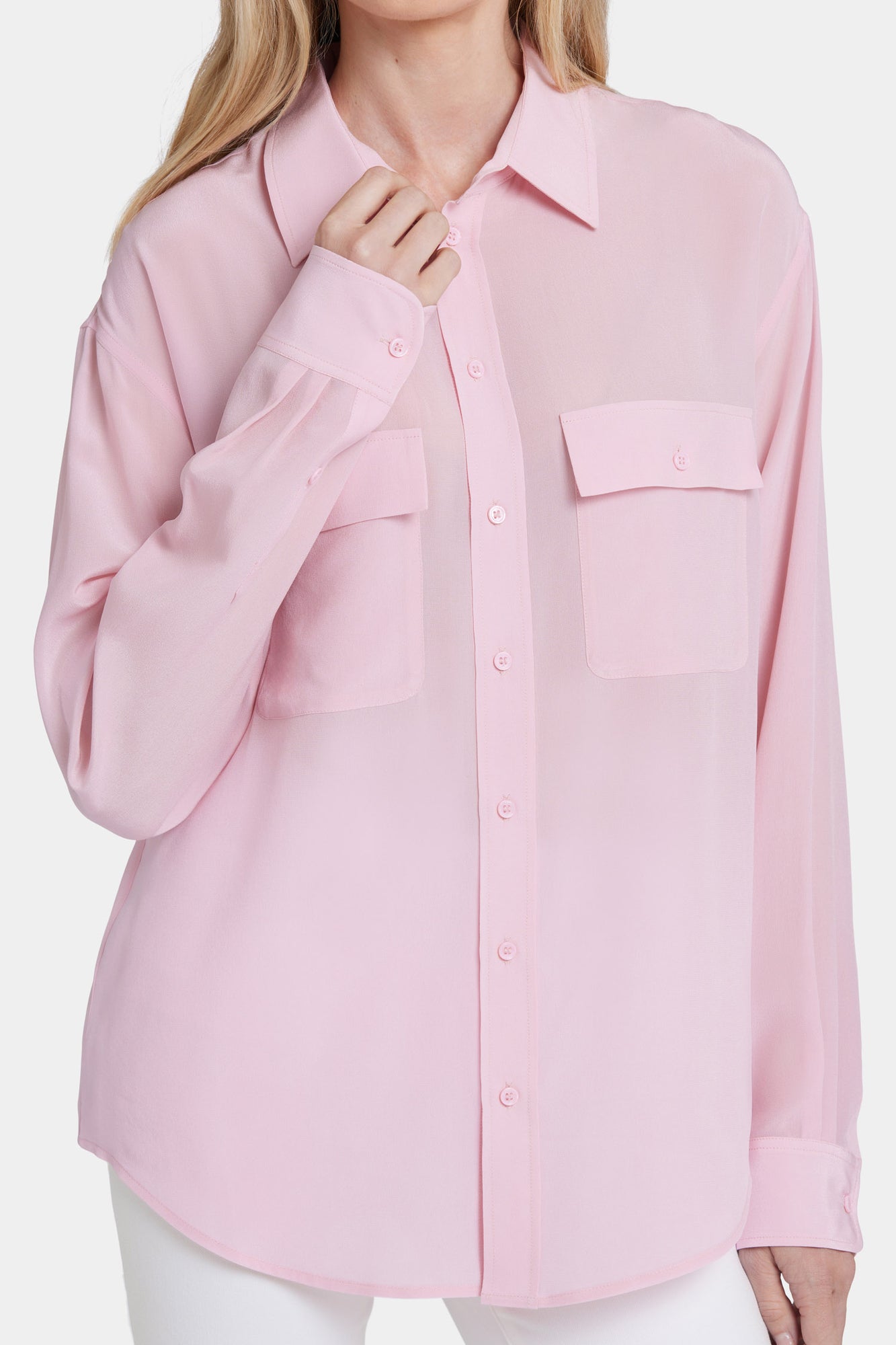 NYDJ Lauren Silk Blouse  - Pink Nectar