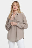 NYDJ Lauren Silk Blouse  - Saddlewood