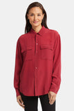 NYDJ Lauren Silk Blouse  - Wild Currant